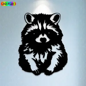 1pc Raccoon Metal Wall Art,Raccoon Statue Mural, Ideal Gift for New Year, Easter, Raccoon Decor Enthusiasts, Weather-Resistant Metal Wall Decor Wall Sculptures, Perfect for Outdoor Fence & Indoor Wall, Charming Wildlife-Inspired Decor
