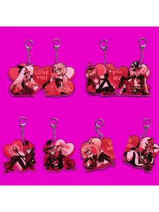 Couple's Best Friend Characters Creative Acrylic Keychains Keychain Kawaii Hazbin Hotel Cute Cartoon Anime Bag Backpack Pendant Gift Ornaments