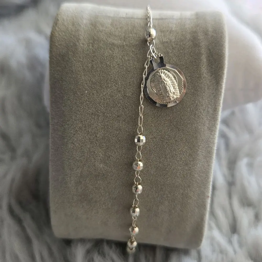 Rosario bracelet of the Virgin of Guadalupe in Plata .925 Mexicana                                       Pulsera Rosario de la Virgen de Guadalupe en Plata .925 Mexicana