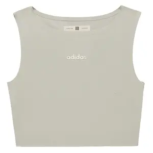 adidas Womens Fear Of God Cropped Crew Neck Athletic Tank  Casual - Grey