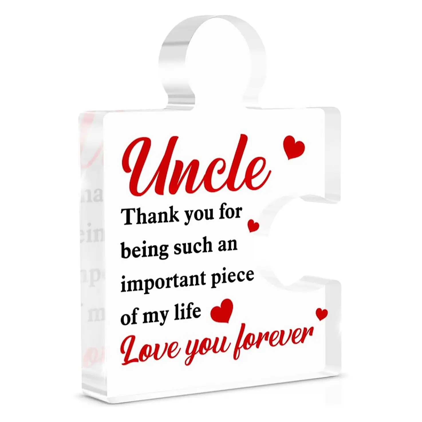 Uncle Gifts from Niece Nephew, Gifts for Uncles Birthday Fathers Day Wedding Christmas, Uncle Acrylic Puzzle Piece Plaque Home Decor, Acrylic Plaque Sign