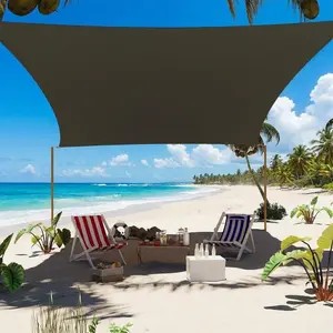 Heavy-Duty UV Block Sun Shade Sail Canopy – Rectangle Outdoor Awning for Patio, Deck, Garden, Backyard – 95% UV Protection, Waterproof, Durable Shade Cloth – Gray or Sand