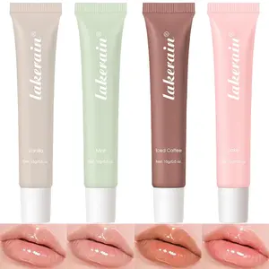 4 Pcs Tinted Lip Balm Gift Set - Hydrating Moisturizing Lip Care with 4 Trending Shades (Vanilla, Mint, Iced Coffee, Cake), Non-Sticky Formula for Dry Lips, Daily Nourishing Lip Balm for Women & Teens