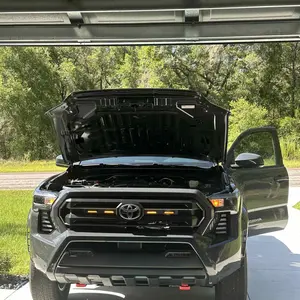 2-Piece LED Headlight Covers for 2024-2025 Toyota Tacoma, Automotive Replacement Parts with Clear/Amber LED Lights, Easy Install & Visibility Boost Truck Accessories