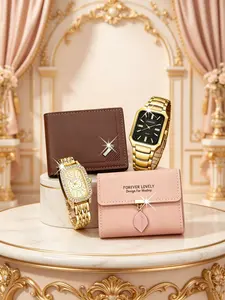 4pcs Luxury Couple Watches Set with Wallet, Perfect Gift for Him, Valentine's Day, Christmas, Thanksgiving, Anniversary