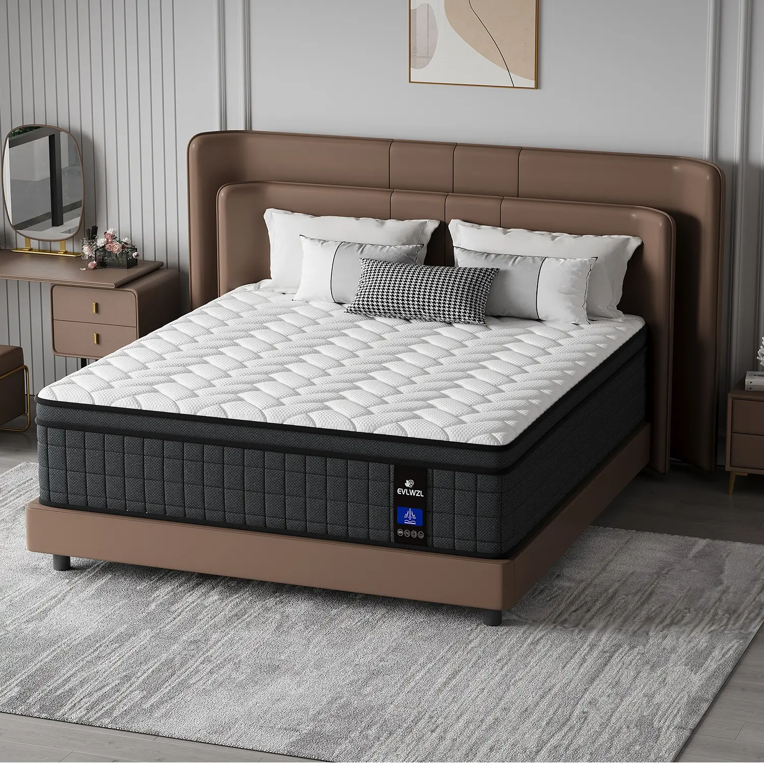 【Yima】12/14 Inch Twin, Full, Queen, King Mattress Memory Foam And Spring, Hybrid MattressMedium Firmness, Lumbar Support, For Home Rooms Hotels, Boxed Halloween ChristmasGift Furniture Ergonomic mattress queen size mattress