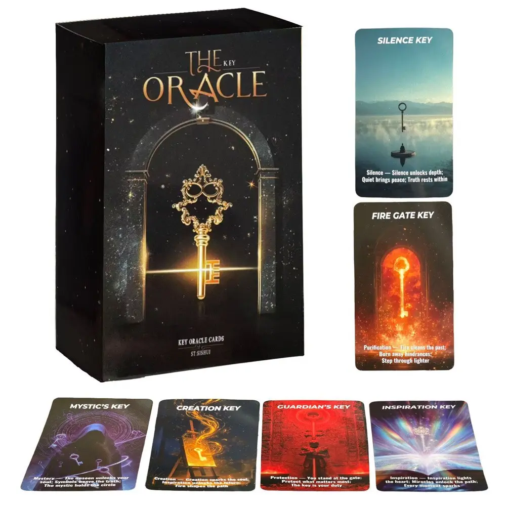 80 The Key Oracle Cards Set, Explore Love Career Creativity Inner Growth, 13x8cm Divination Card Game, Perfect for Spiritual Guidance & Self-Discovery, Tarot Card Game, Card Game Sets