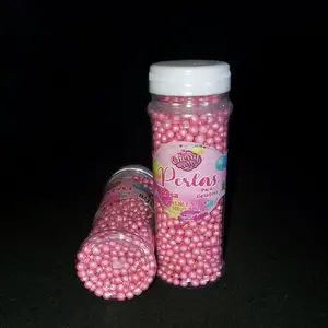 Perlas Edible Pearls Rosa for Gelatina - Rosa Gelatin Pearls for Your Dessert Needs