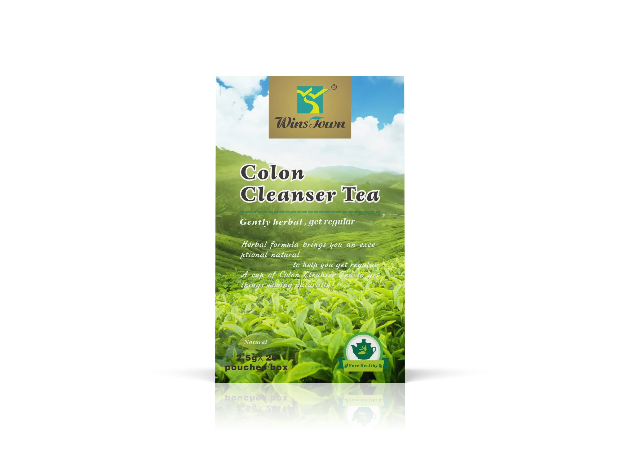 WinsTown Colon Cleanser Tea - Gentle Herbal Formula with Natural Nature Ingredients for Regular Cleansing, 24-Month Shelf Life Beverage