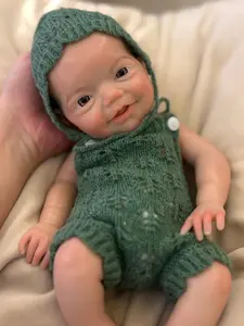 13 inches/33 cm, reborn baby boy doll, silicone material, soft body, handcrafted—lifelike, realistic details, includes a pacifier and birth certificate. Ideal as a birthday gift, for collectors, and a perfect gift for children.
