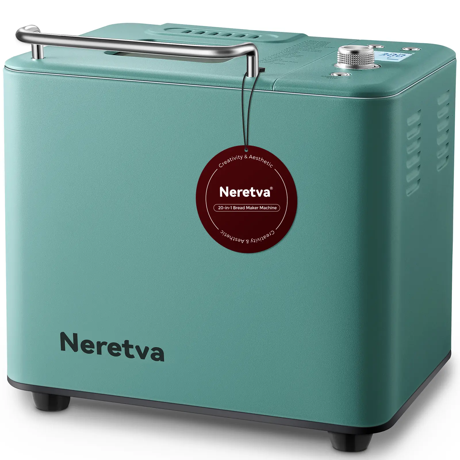 Neretva Bread Maker 20IN1 Dual Heater 2LB Bread Machine Stainless Steel Bread Maker Machine Nonstick Ceramic Pan Compact for Gluten FreeSourdough