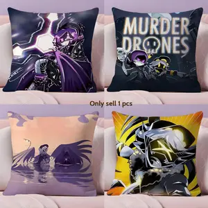 M-Murder D-Drones Cushion Cover Soft Short Plush Fabric Double-Sided Print Organic Breathable Sofa Pillow Case, Home Machine Washable in Perfect for Home Decor Warm Winter Home Child Gift