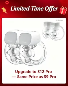 Momcozy  S9 Pro & S12 Pro Breast Pump, Upgraded Wearable Breast Pump, Hands-free Design, with LED Display, Dual-head Electric Portable Breast Pump, with 2 Modes and 9 Levels, 24mm,A