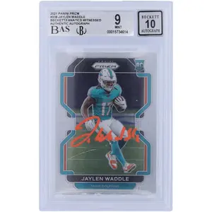 Jaylen Waddle Miami Dolphins Autographed 2021 Panini Prizm Orange Ink #338 Beckett Fanatics Witnessed Authenticated 9/10 Rookie Card - Fanatics Authentic Certified