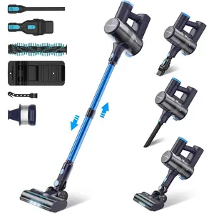 Cordless Vacuum Cleaner, 250W Powerful Lightweight Stick Vacuum 6-in-1Up to 45mins Runtime with 2000mAh Battery, Rechargeable Handheld Vacuum Cleaner for Hard Floor Pet Hair Home Car