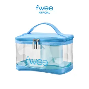 fwee Jelly Makeup Bag - Lightweight & Spacious Travel Cosmetic Case, 7.9" x 4.3" x 4.7"