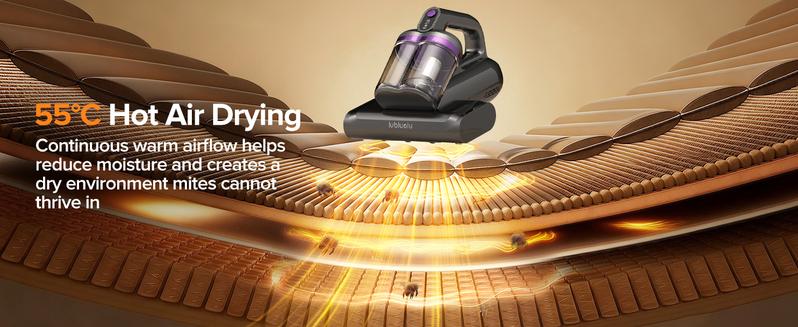 【12.5Kpa Power】350W Motor Vacuum Cleaner for Bed, Sofa & Toy - Removes 100% Dust Mites, Dead Skin & Allergens in Seconds