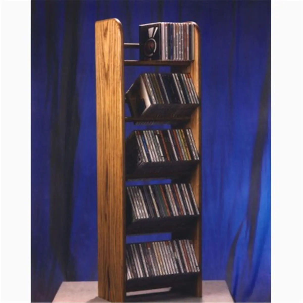 212 MAIN Natural Solid Oak CD Rack - 5-Row Dowels, Handcrafted, Pre-Assembled Home Organizer for Organizational, Vertical Storage & Wooden DVD Racks, Organizational Cd Racks