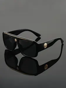 Cyberpunk Style Men's Square Fashion Sunglasses, and Metal Elements, Lightweight Daily Wear, Street Fashion Gift, Durable