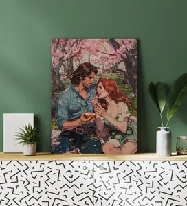 Valentines Minecraft Art | "Steve's Picnic" | Framed Canvas | Minecraft Poster | Minecraft Art | Minecraft Decor | Minecraft Print