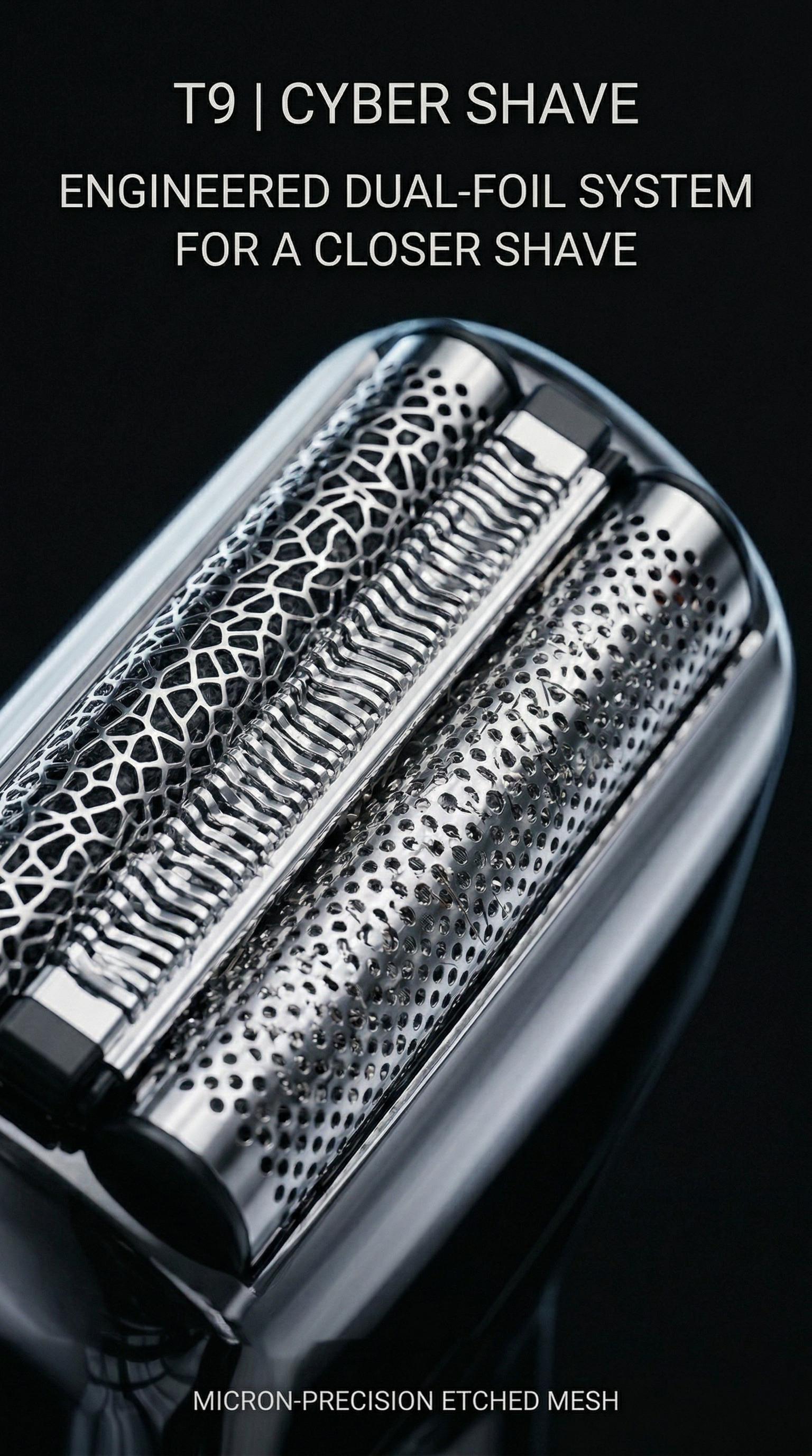 Luxury All-Metal Professional Electric Razor for Men, Precision Dual Foil Shaver, IPX6 Waterproof, Type-C Fast Charging, 60-Day Battery Life, Magnetic Cap, Travel Lock, Portable Premium Grooming Kit – Ideal Gift for Men