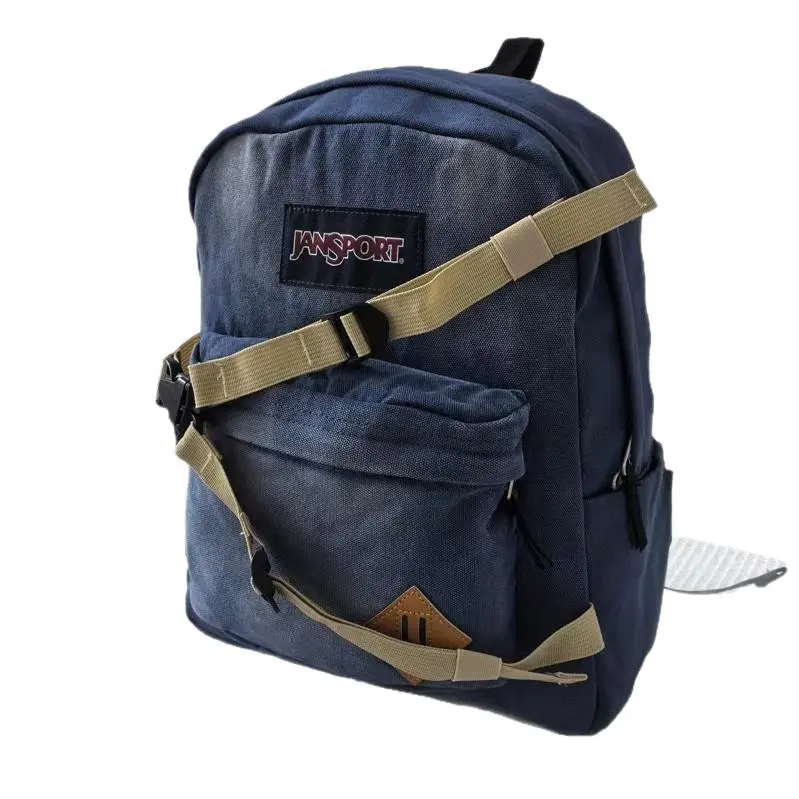 JanSport Washed Nylon Vintage Workwear Backpack - Unisex Youth School Gear with Adjustable Straps, Multi-Pockets, Spider-Man Print Options, Back to School Gift for Teens