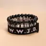 WWJD Letter Design Bracelet, Initial Charm Bracelets, Cross Charm Bracelet for Women & Men, Fashion Jewelry for Party, Daily Clothing Decor, Trendy All-match, Versatile & Exquisite Jewelry for Gift, Letter Link Bracelet