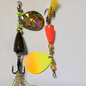 2 - 3/16th Ounce Inline Spinner Fishing Lures with Vibrant Colors and Tassel for Versatile Use in Catching Multiple Fish Species