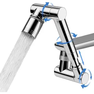 1440° swivel faucet extender, sink faucet aerator extender, swivel extendable filter, with 2 modes splash guard multi-functional universal mechanical arm suitable for kitchen/bathroom/toddlers