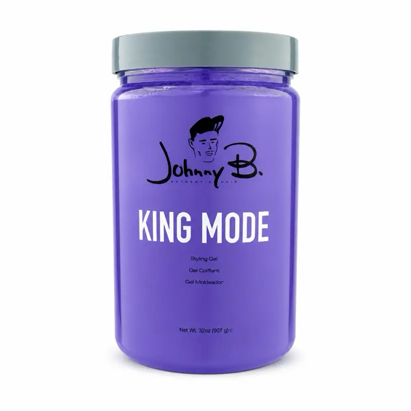 Johnny B King Mode Styling Gel - Long-Lasting Wear, No Flaking, Masculine Suede & Citrus Scent (32oz)