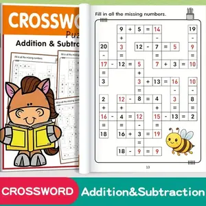 Math Game Suitable for Ages 5-8, Addition and Subtraction Practice Book, Number Maze, Fun Brain Power Math Training