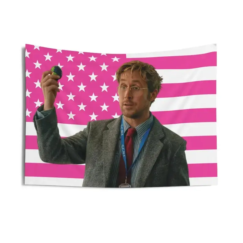 Ryan Gosling as Ryland Grace Pink Flag Tapestries, Ryan Gosling PHM, Project Hail Mary, Wall Hanging Decor
