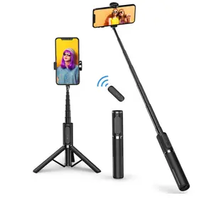ATUMTEK Selfie Stick Tripod, Extendable 3 in 1 Aluminum Selfie Stick with Bluetooth Remote 270 Degree Rotation for iPhone 14/13/12/11 Pro/XS Max/XS/XR/X, Samsung, Google, Sony, LG Smartphones Black