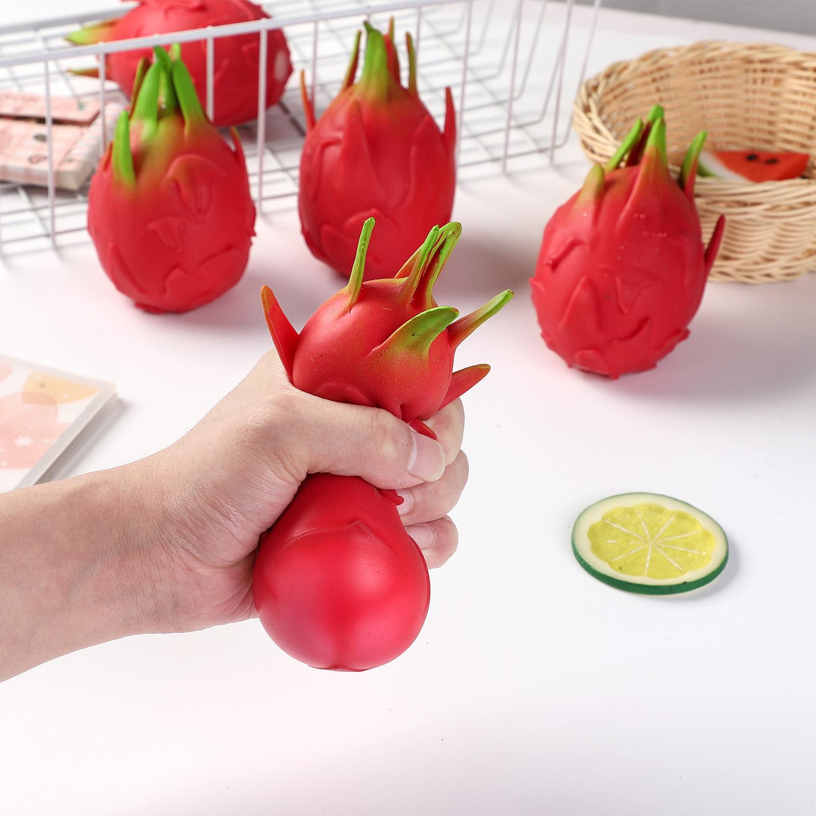Dragon Fruit Shape Slow Rising Squishy Toy – TPR Stress Relief Sensory Fidget for Adults Anxiety ADHD, Soft Non-Sticky Calming Squeeze Toy