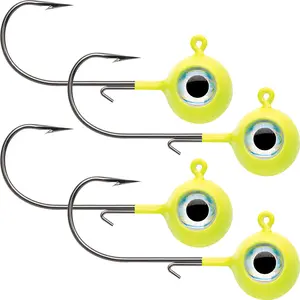 VMC 1/8 oz. Neon Moon Eye Jig - 4 Pack - Chartreuse