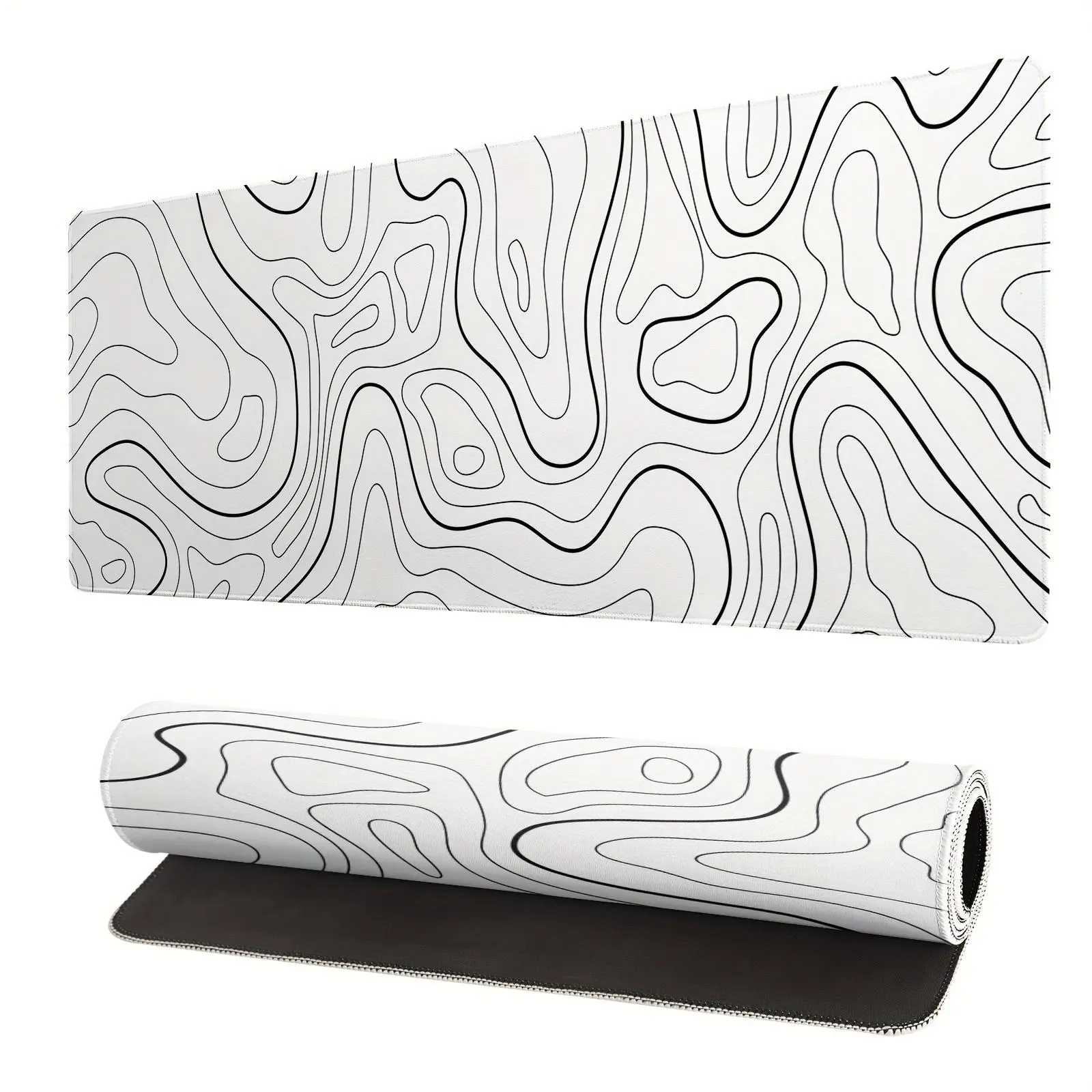 Large Gaming Mouse Pad with Stitched Edges, 1 Count Minimalist Design Computer Desk Mat, Extended Mouse Pad with Anti-slip Base, Desk Pad for Keyboard & Mouse, Office Accessories, Gaming Desk Accessory, Home Office, Corporate Work Desk Accessories