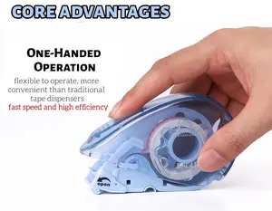 Mini Washi Tape Dispenser for Gift Wrapping - Cute Desktop Cutter with Safety Cover, Pink/Blue Portable Tape Tool Paper Crafts Efficient