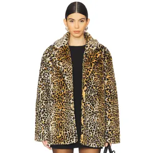 Bardot Vento Faux Fur Coat in Cheetah