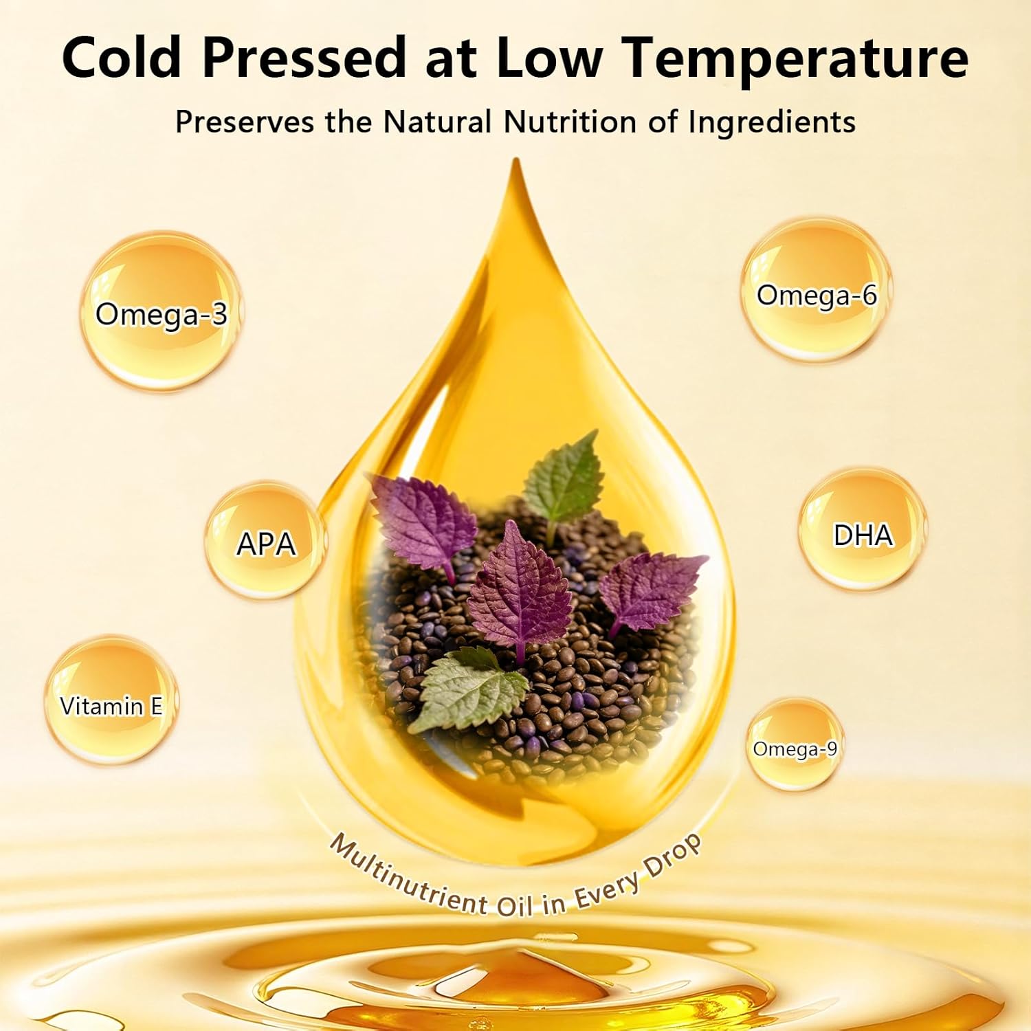 Premium Perilla Seed Oil, Non-GMO, Unrefined, No Additives