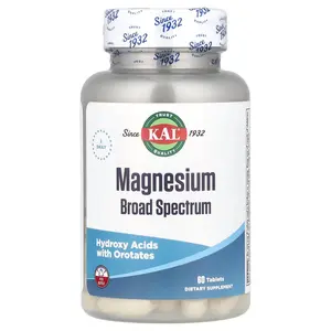 KAL Magnesium Broad Spectrum, 60 Tablets (200 mg per Tablet)
