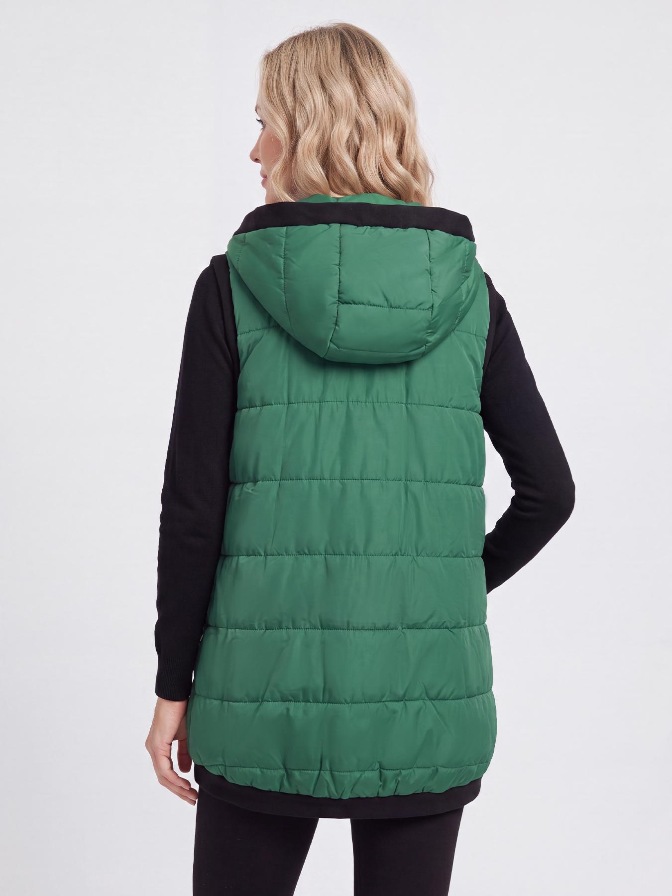 Aswulk Women Hooded Quilted Padded Vest, Thick Zip Up Sleeveless Jacket With Big Pockets, Front Short Back Long Casual Layering Gilet