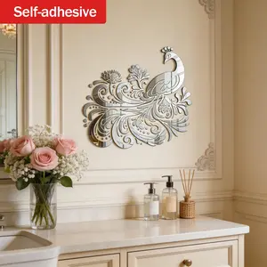 Artistic Self-Adhesive Wall Mirror, Bohemian Style Decorative Hanging Piece, Living Room Bedroom Decoration, Creative Gift