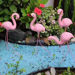 Flamingo Resin Statues Set of 4, Garden Decor Animal Plugs, Outdoor Decoration for Yard, Lawn, Patio, Pond, Backyard, Holiday Parties