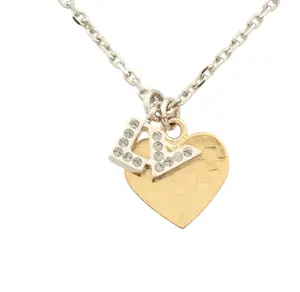 Pre-owned Louis Vuitton Heart and "LV" Pendant Necklace Perfect for Daily Use