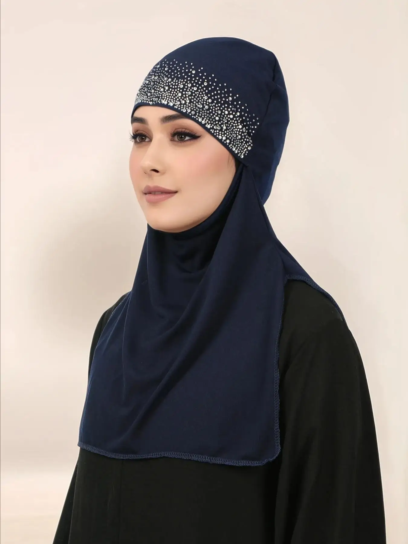 Women's Rhinestone Decor Hijab, Modest Fashionable Hijab for Daily Wear, Women's Islamic Clothing for All Seasons
