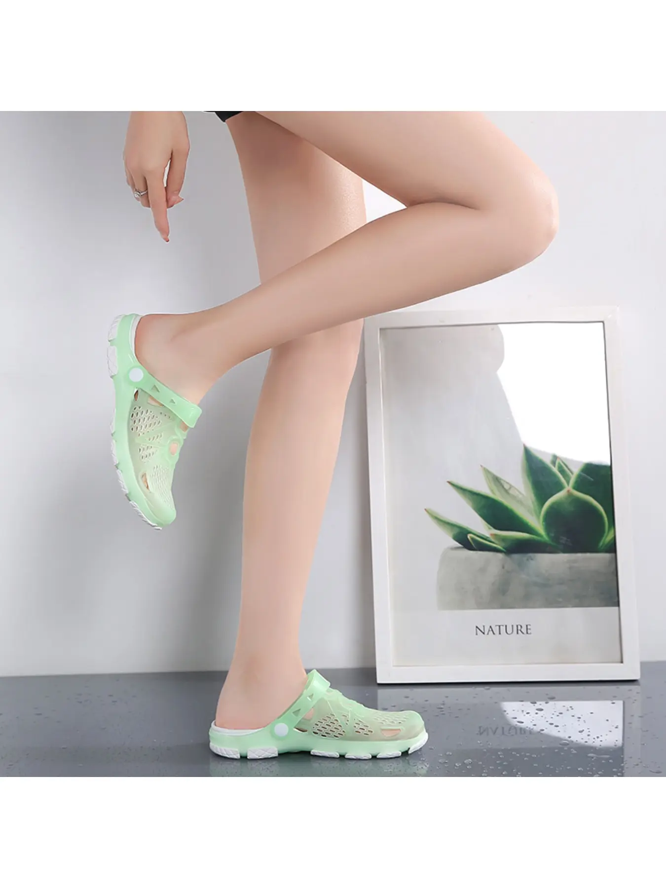 Women's Transparent Jelly Two-Way Clogs | Breathable, Non-Slip & Quick-Drain, 4-in-1 Use for Home, Outdoor, Beach & Shower, Perfect Birthday Gift for Best Friends, Ideal for Street Outings