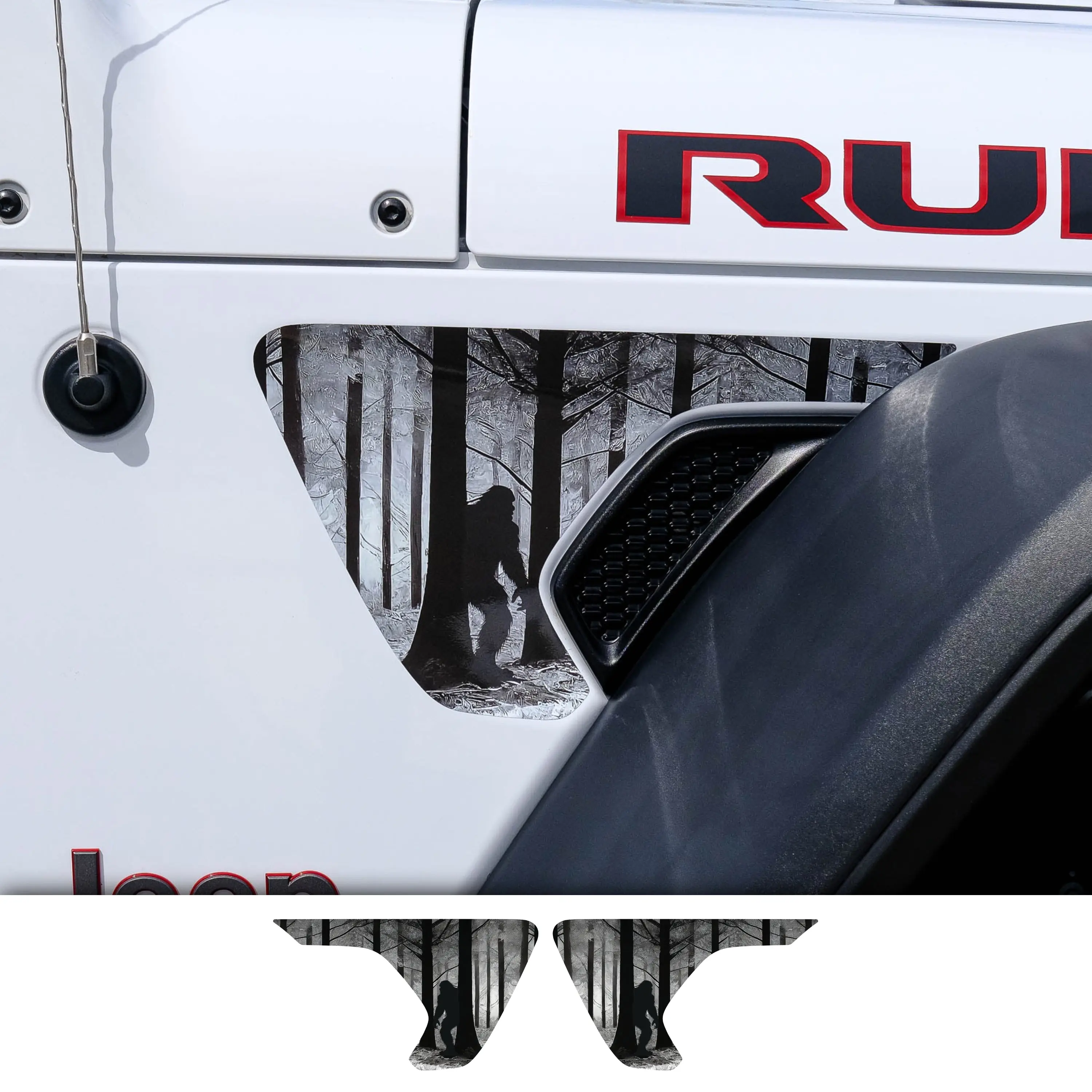 Jeep Fender Vent Decals Pair "Big Foot" Fits 2018-2026 Wrangler JL & Gladiator