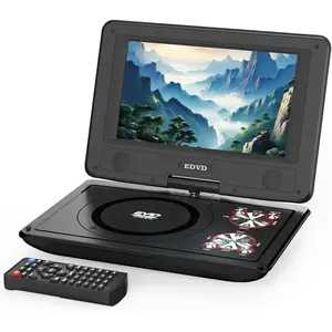 11.5" Portable DVD Player with 9.5" Swivel Screen, 5-Hours Rechargeable , DVD Player for ,Support CD/DVD/SD Card/USB,Regions Free,Dual Speakers,Black