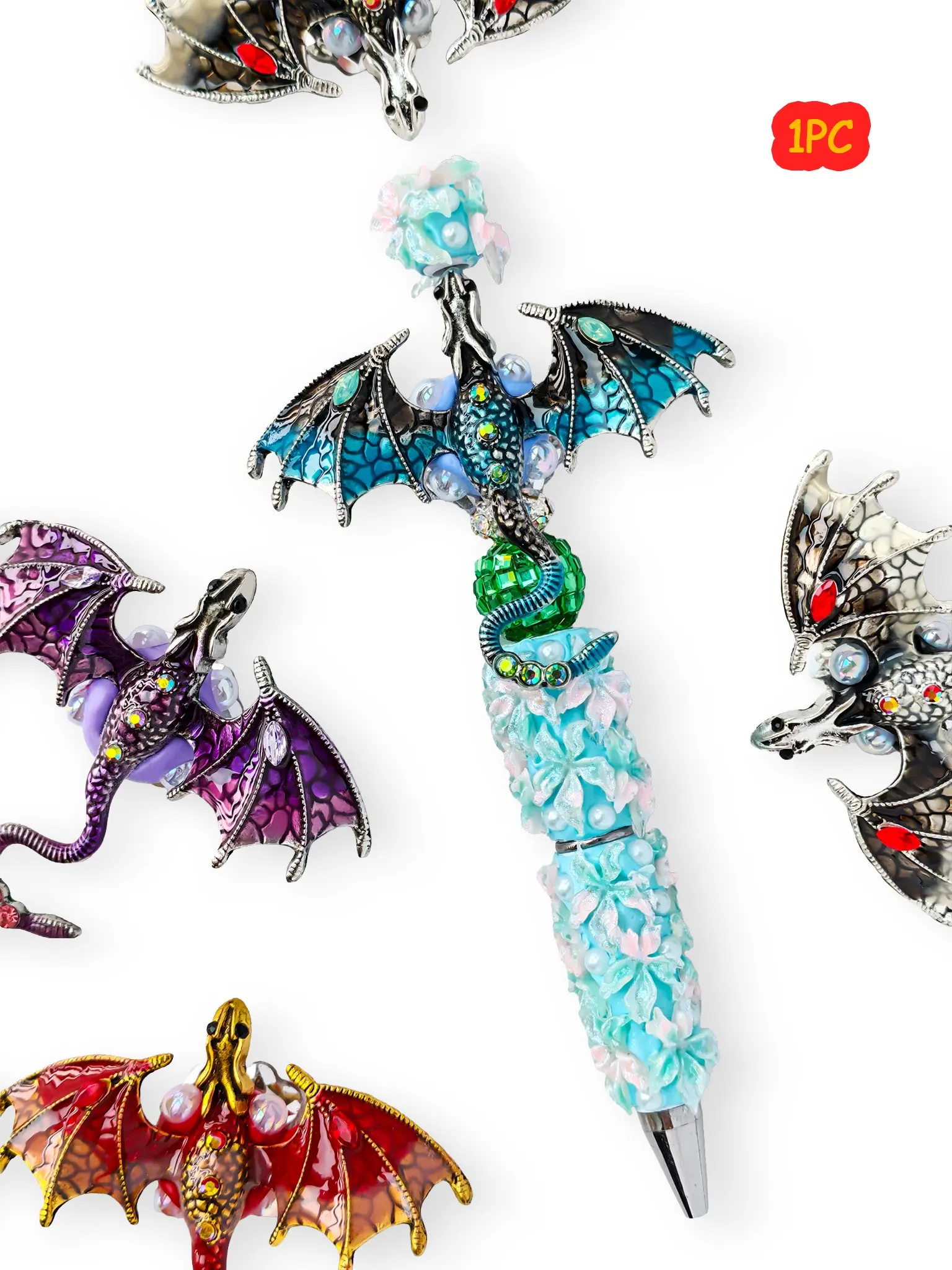 Creative Handmade Dragon Ornament, Stylish Gift Choice, DIY Bead Pen Chain Keychain, Keychain Jewelry, Indoor Decoration Car Hanging, All Seasons, Bling bling keychains, Cool Keychains, Dinosaur keychain, Beaded Keychain