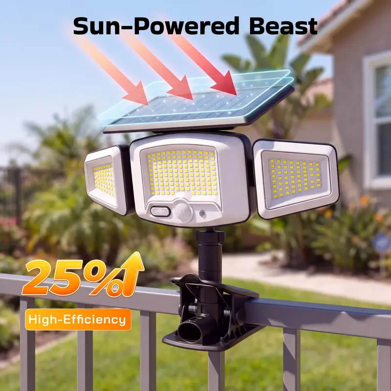 Solar outdoor light product features and illumination example